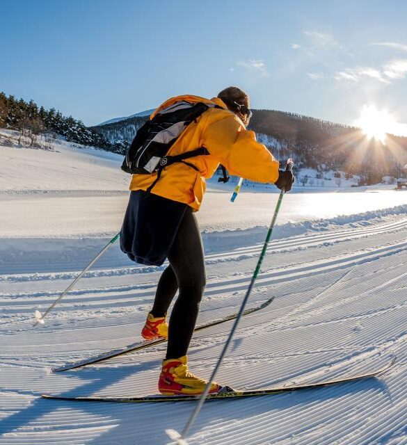 Pistes de ski de fond sur les pistes de la Colle-Saint-Michel domaine nordique