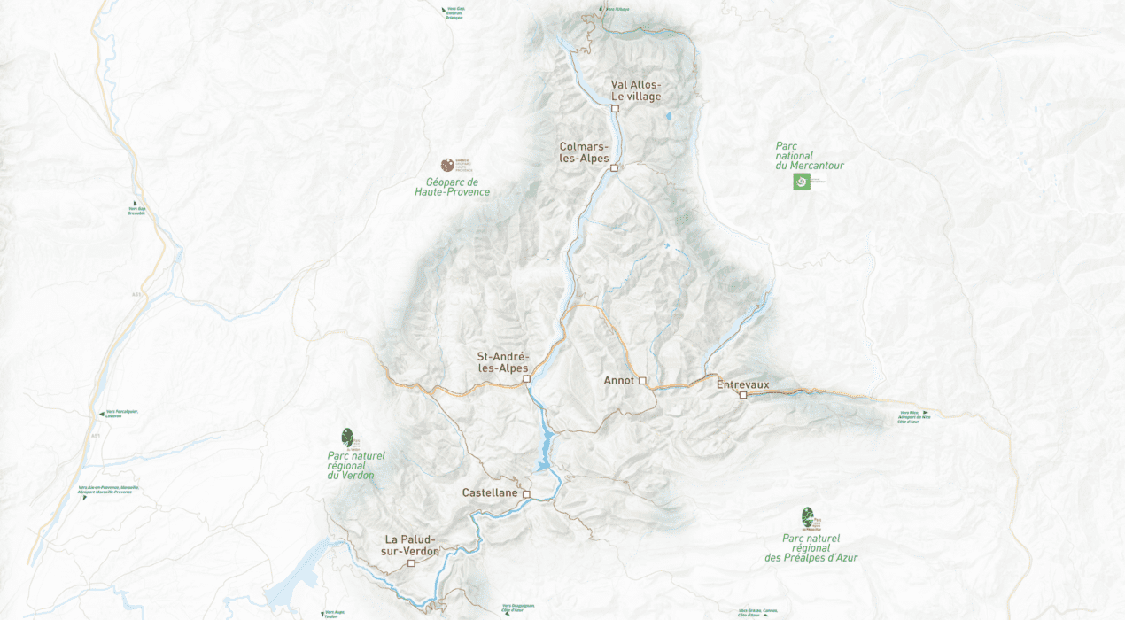 Carte intéractive de la régiond du verdon