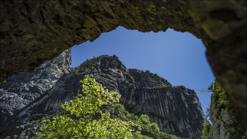view of blanc martel from the trail tunnels