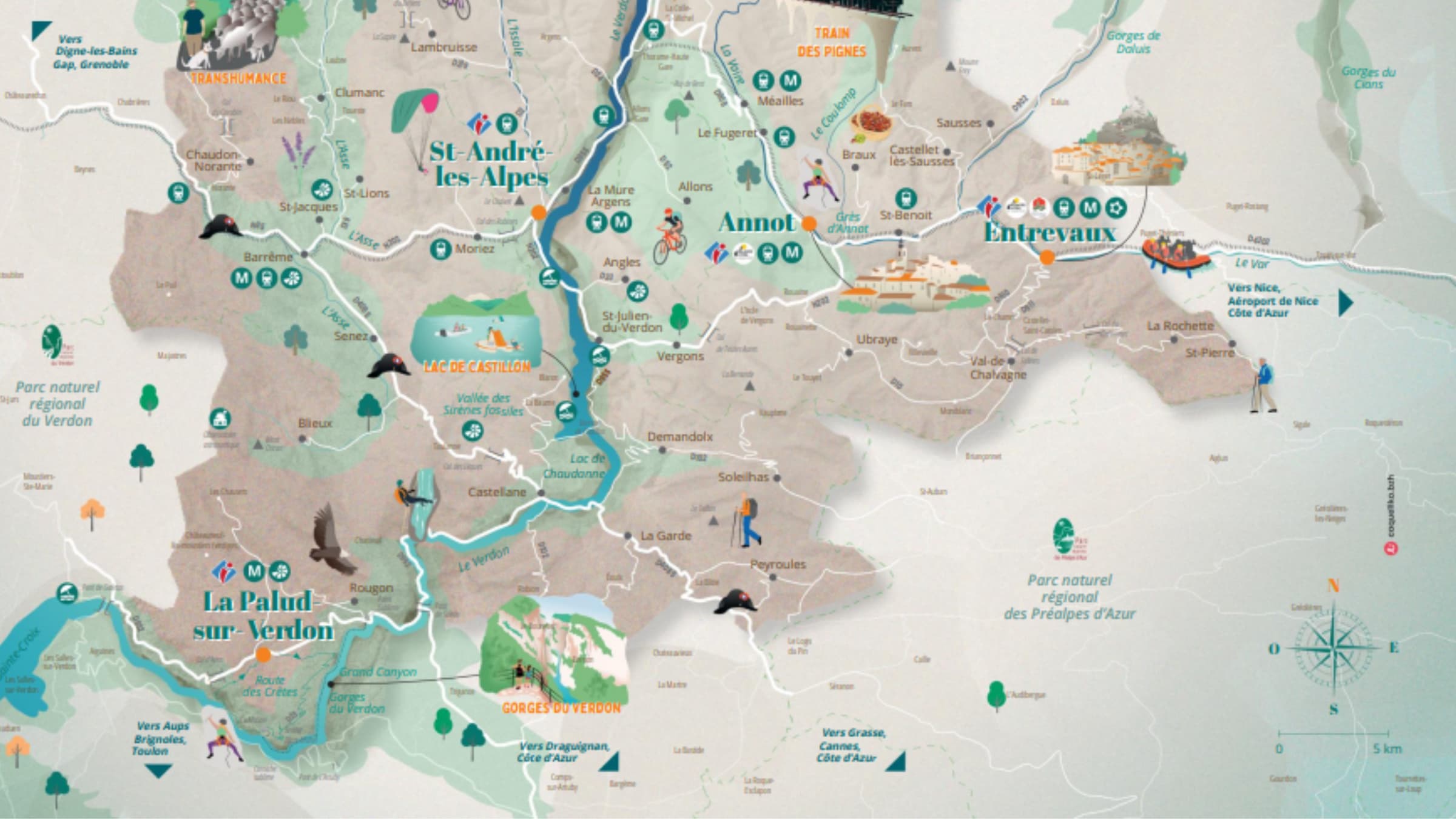 Aperçu du plan du territoire Verdon Tourisme